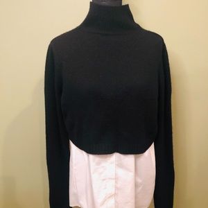 Elie Tahari cropped Black Sweater and shirt